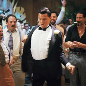 leonardo dicaprio,wolf of wall street,dance party,dancing,scorsese