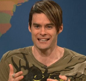 bill hader,smile,snl,laughing,embarrassed,stefon