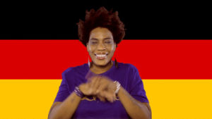 reaction,excited,flag,germany,macy gray