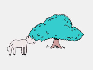 eating,cow,animation,loop,hungry,tree,2d,flash,vegetarian,julian,cococo,juliangallese