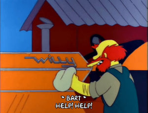 season 3,episode 13,truck,groundskeeper willie,3x13,wiping