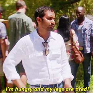 parks and recreation,nbc,tired,hungry,aziz ansari,tom haverford,aziz,compaining