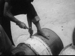 oil,drums,trinidad,music,black and white,vintage,culture,1950s,documentary,digital humanities,excets,digital curation,4 horseman