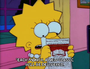 season 3,happy,lisa simpson,excited,episode 24,reading,3x24,ecstatic,attentive