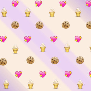 emoji,hearts,ice cream,cookie