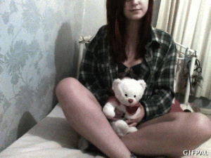 bra,legs,teddy bear,shirt,smiling,girl,smile,hi,help me
