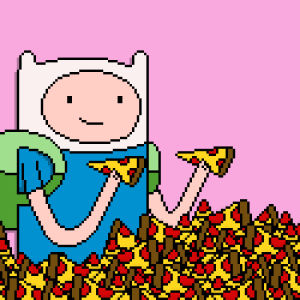 Pizza adventure time finn GIF on GIFER - by Kashura