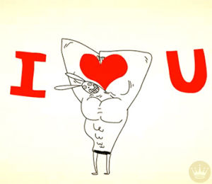valentines day,i love you,valentine,working out,love,heart,gym,bunny,rabbit,muscles,ecards,hallmark,quirky,buff,hallmark ecards,stole,hallmarkecards,be mine,weird love,quirky love,gym rat,yoked,snarky valentine