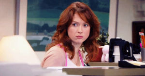 reaction,television,the office,nbc,ellie kemper,oh my,erin hannon