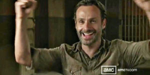happy,excited,the walking dead,joy,rick grimes,andrew lincoln
