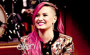 happy,excited,demi lovato,yes,win,score,pink hair,fuck yeah