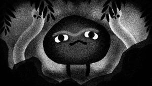 worm,forest,elenorkopka,animation,cute,supernatural,stone,jungle,mystery,stein,ghostbutter,black and white