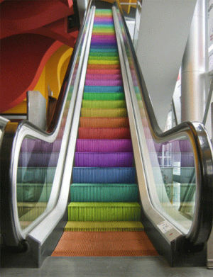 rainbow,escalator,color