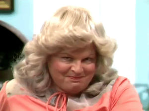 benny hill,laughing,man in drag,evil laugh,one tooth missing