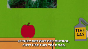 classroom,apple,gas,tear gas