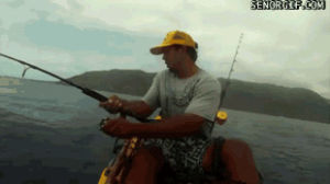 fishing,close call,kayak,celebrities,yikes,sharks