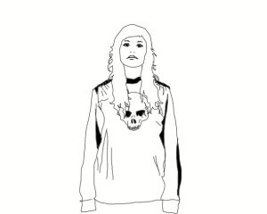 art,illustration,skull,artistic,girl,drawing,creative,sweater,alyssabronstad,ebay collections