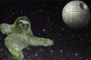 explosion,space,sloth,laser,starwars,sloth in space,fire ze lasers,deathstar,lasersloth,slothwars