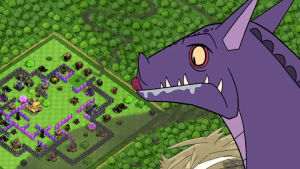 clash of clans,clasharama,purple,smell,saliva,food,dragon,bbq,mmm,grill,drool,licking lips,charcoal,cookout
