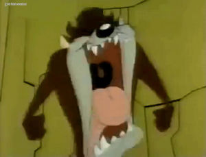 tazmanian devil,looney tunes,rage,furious,90s,angry,mad