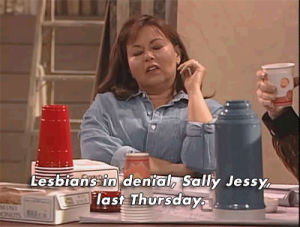 roseanne,roseanne barr,tv,television,90s,retro,1990s,gay,lgbt,lesbian,sally jessy raphael,lesbians in denial,sally jessy