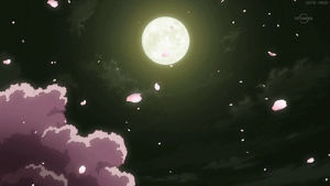 sakura,night,moon,sakura tree,cherry blossom,cherry blossoms,gintama,imadethis,anime
