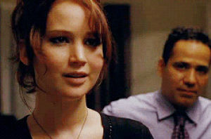 jennifer lawrence,serious,slp,movies,smile,bradley cooper,silver linings playbook,love them together,bad quality but who cares