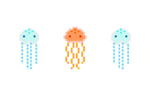 pixel,jellyfish,art,pixel art,fulifuli