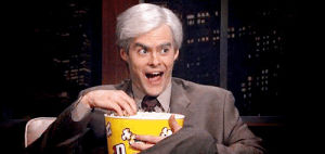 eating popcorn,popcorn,happy,snl,angry,excited,crazy,eating,bill hader,amused