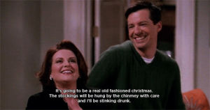 christmas,drunk,will and grace,christmas eve
