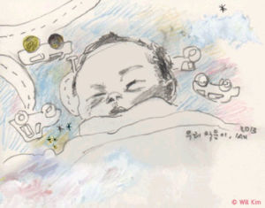 sleeping,art,happy,design,illustration,baby,artists on tumblr,stars,cars,dream,babies,son,thankful