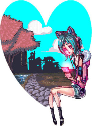 cat girl,transparent,love,anime,artists on tumblr,kawaii,heart,adorable,texting,anime art,anime eyes,sitting down