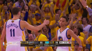 nba,basketball,yes,high five,golden state warriors,handshake,steph curry,klay thompson,thompson,chest bump