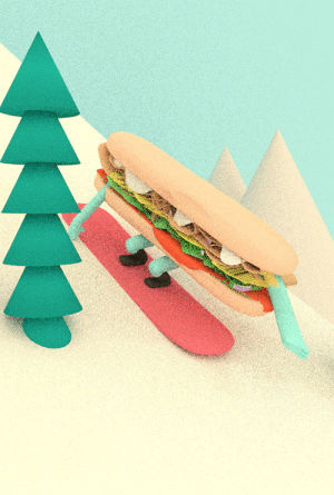 julian glander,subway,sandwich,snowboarding
