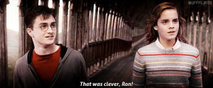 hermione granger,harry potter,ron weasley,compliment,clever,its been known to happen,that was clever ron