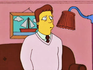 troy mcclure,awkward,laughing,simpsons