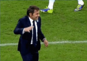 happy,conte,soccer,excited,hug,high five,pirlo