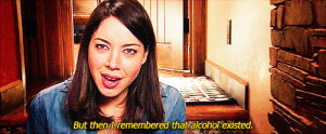 aubrey plaza,parks and recreation,april ludgate,alcohol