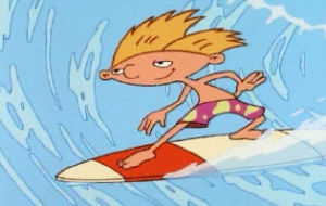 surfing,90s,nickelodeon,1990s,cartoons,entertainment,90s kid,hey arnold