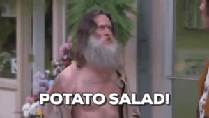 potato salad,salute,seinfeld,rickshaw,homeless,kramer,salad