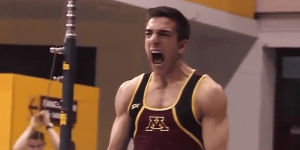 really excited,gymnast,excited,scream,gymnastics,screaming,yelling,minnesota,yell,pumped,ncaa gymnastics,minnesota gophers,college sports,goldy gopher,university of minnesota,mn gophers,gophers