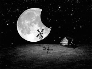 moon,the moon,windmill