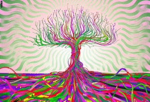 psychedelic,colorful,drugs,nature,tripping,trippy,tree,psychedelics