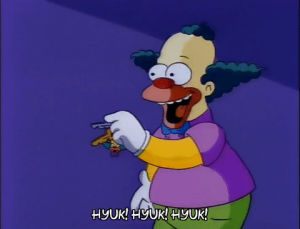 season 3,lol,episode 6,laugh,evil,krusty the clown,3x06,hyuk