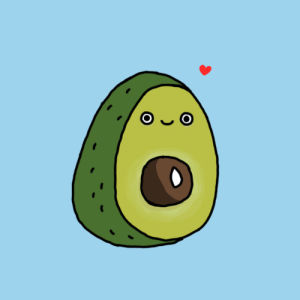 avocado,food,illustration,stickers,love,happy,kawaii,humor,romance,romantic,character design,saskia wariner