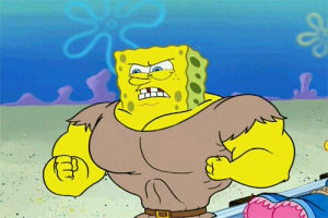 strong,angry,strength,spongebob squarepants,spongebob,muscles