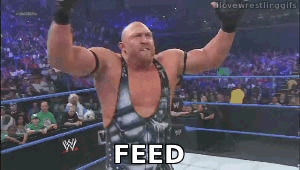 feed me more,feed me,food,angry,wrestling,hungry