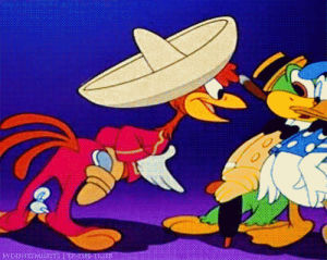 donald duck,the three caballeros,disney,hug,who are we asking for permission to do what we want to do,cartoons comics,theyre fifteen and twelve and they want nothing to do with us