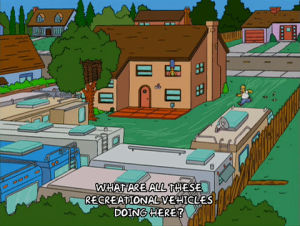 homer simpson,season 16,episode 13,house,interested,parking,questioning,16x13,campers,rvs