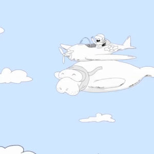 airplane,bff,aviator,animation,happy,cute,friends,animal,adorable,2d,plane,pilot,hand drawn,frame by frame,got your back,cartuna manatee,never gonna let you down bffae